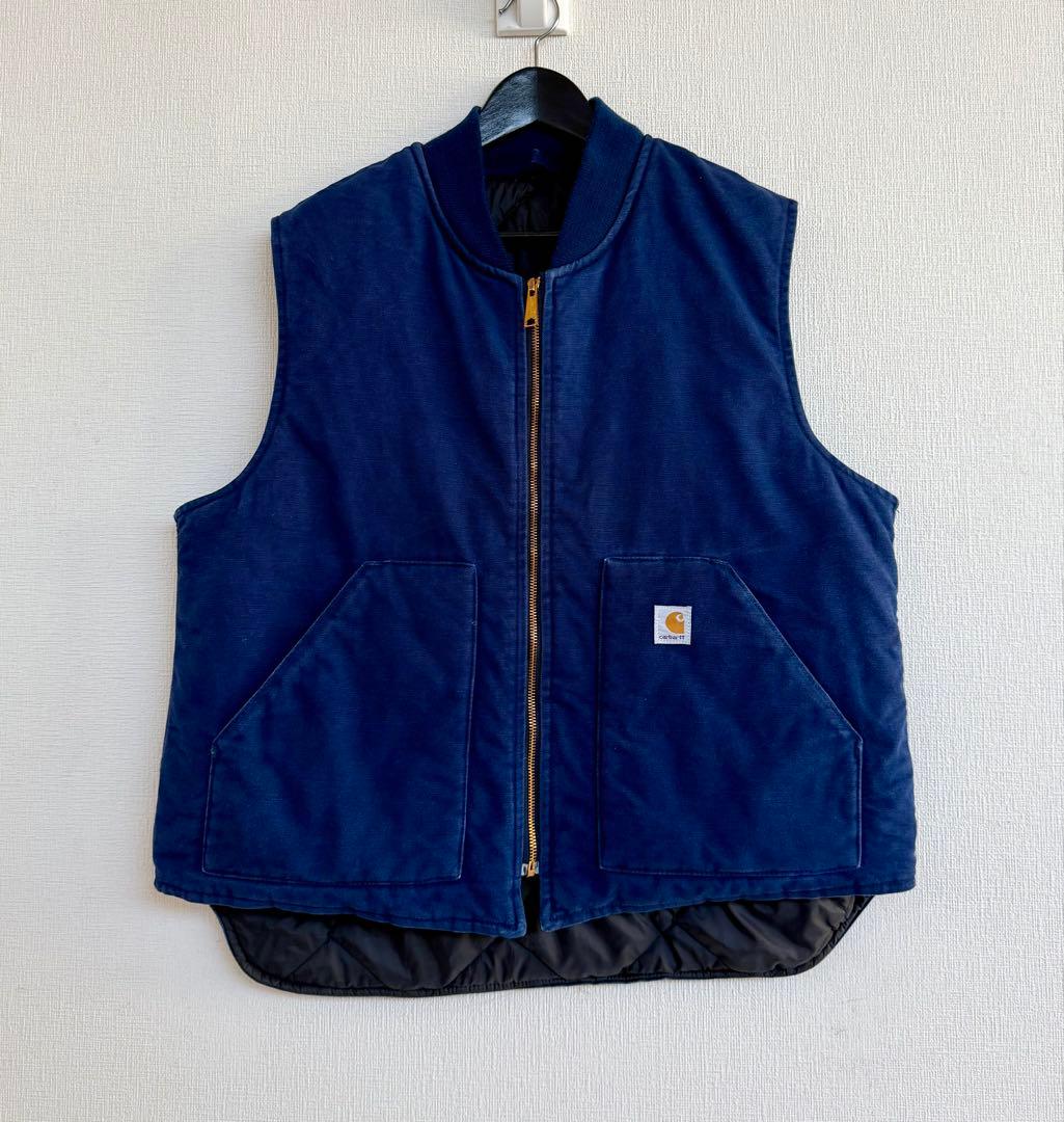 超超スペシャル 80s アメリカ製 カーハート ダック ベスト XL ブルー