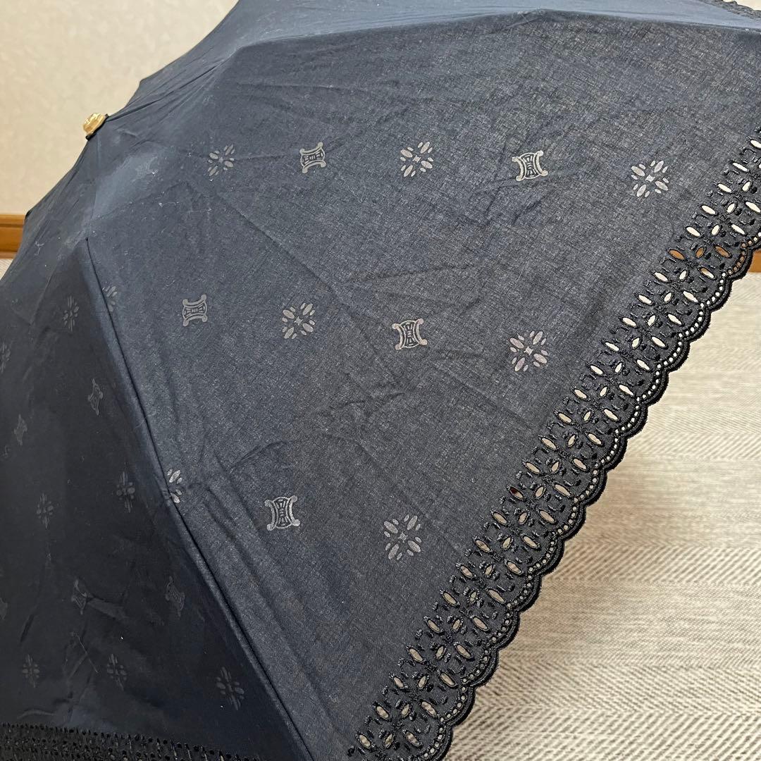 希少　CELINE セリーヌ　マカダム　総柄　日傘 折りたたみ傘