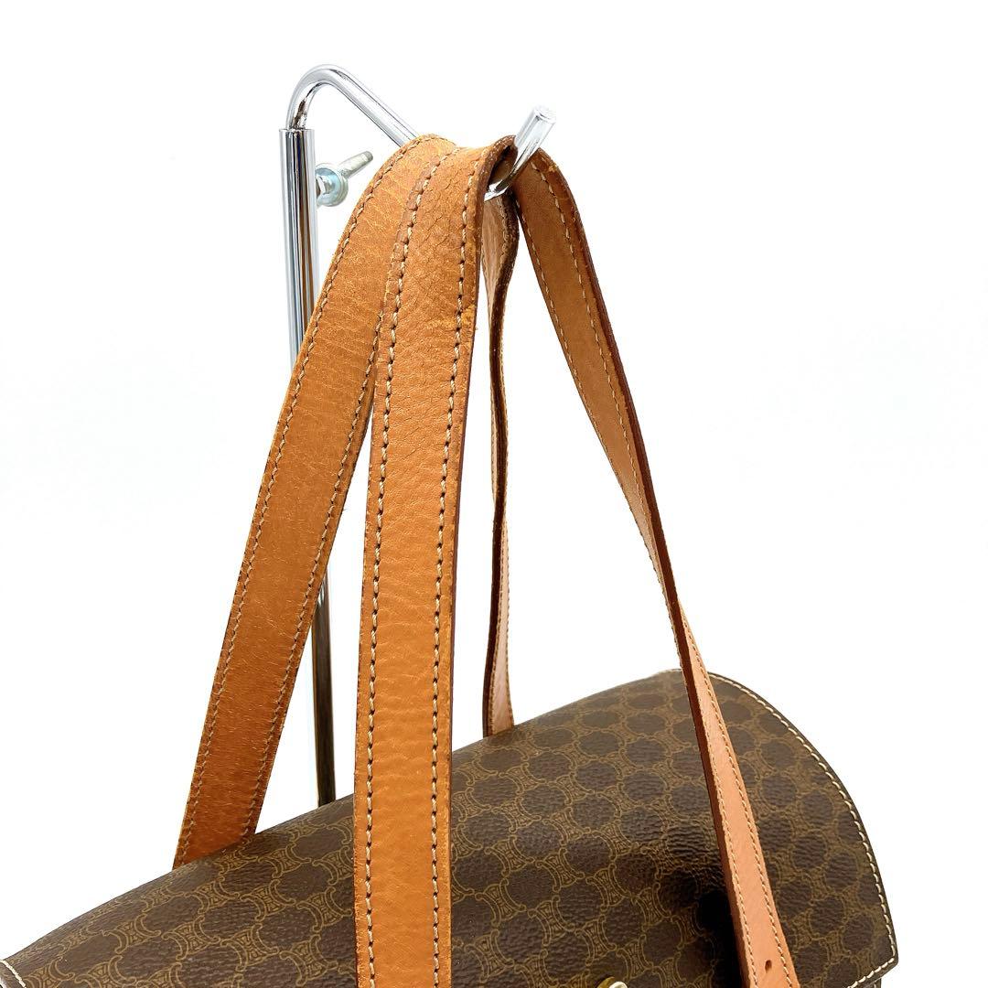 希少【CELINE】ハンドバッグ　ブラゾン金具　マカダム柄　BOX型