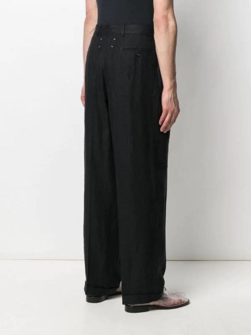 【美品】メゾンマルジェラ 4ステッチ リネン トラウザーズ（スラックス）