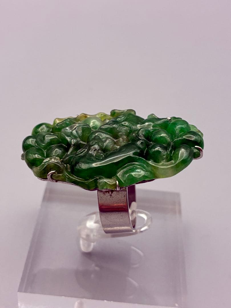 13号 翡翠　silver リング　指輪　レディース