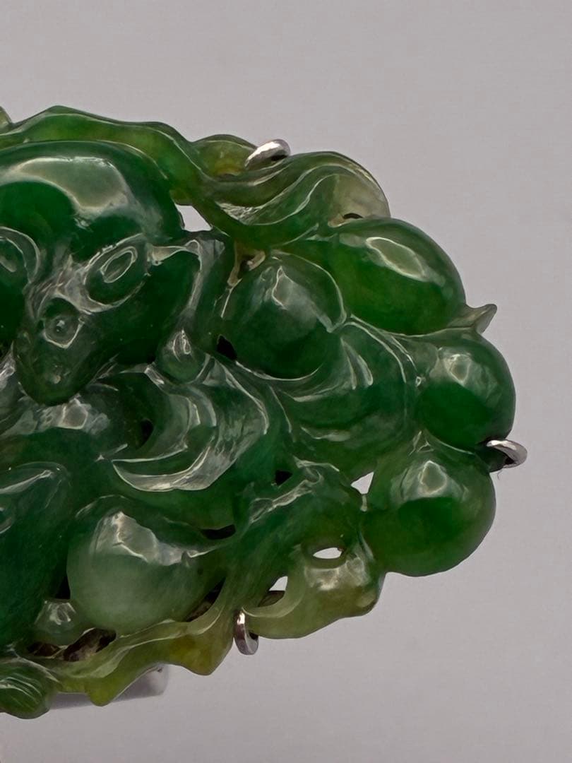 13号 翡翠　silver リング　指輪　レディース