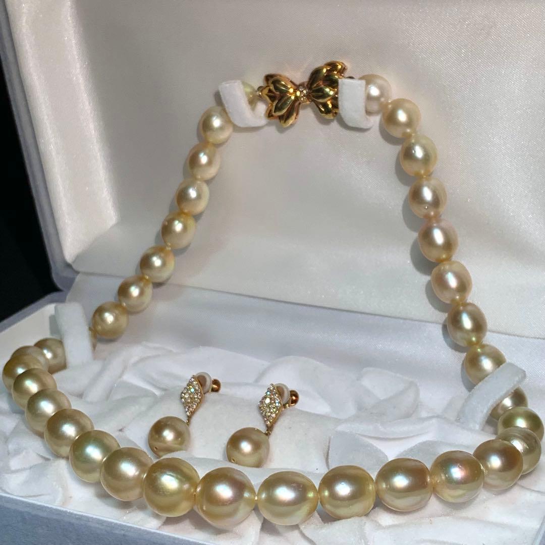 Fantasy様用 K18/ダイヤモンド 白蝶真珠 ゴールデンパール