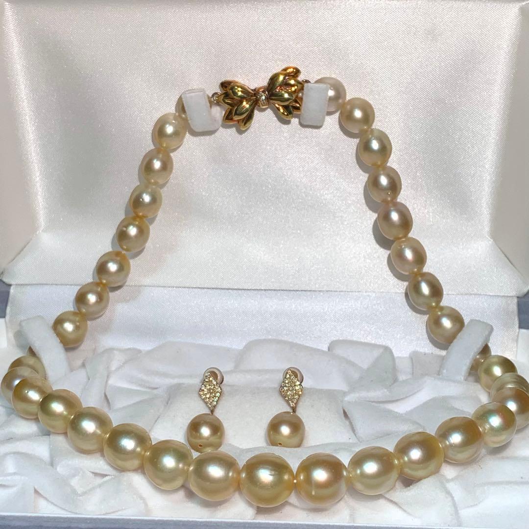 Fantasy様用 K18/ダイヤモンド 白蝶真珠 ゴールデンパール
