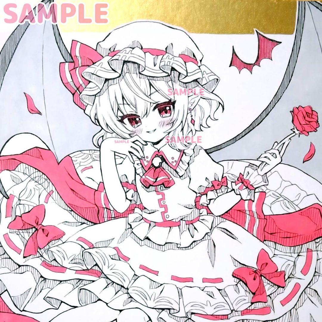 手描きイラスト 色紙 東方Project レミリア