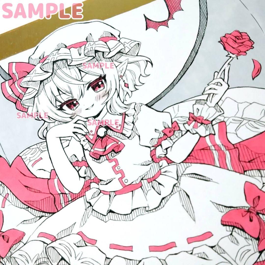 手描きイラスト 色紙 東方Project レミリア