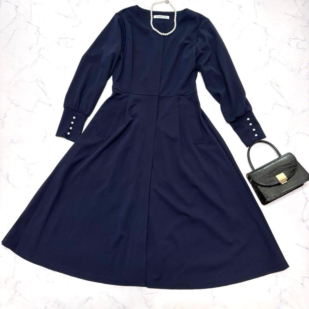美品☆CINEMATIQ シネマティック ケリーワンピース ネイビー 前開き S