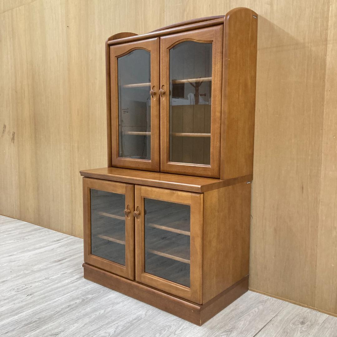 【カリモク】ガラスキャビネット　食器棚　書棚　本棚　飾り棚