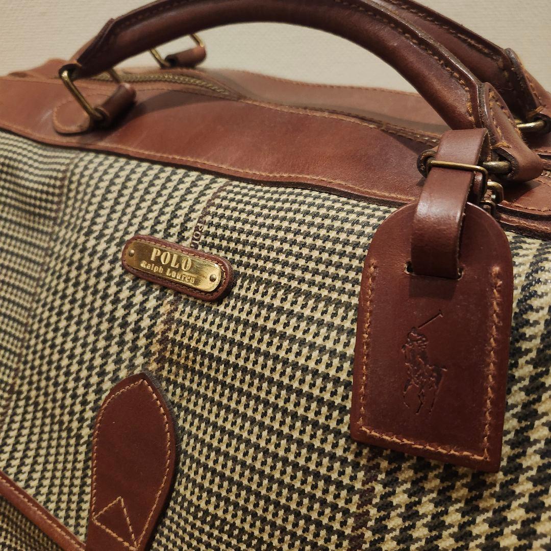 【希少モデル・美品】ポロラルフローレン 特大ボストンバッグ 2way タグ付 茶