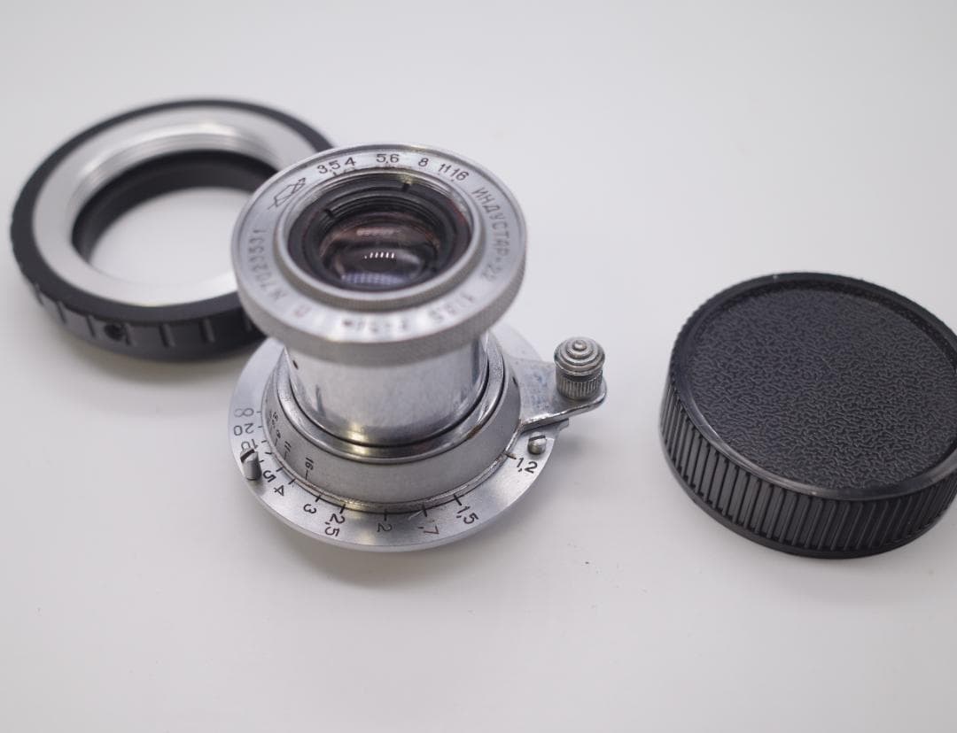 52　希少【RED P】　沈胴式オールドレンズ インダスター22　L39