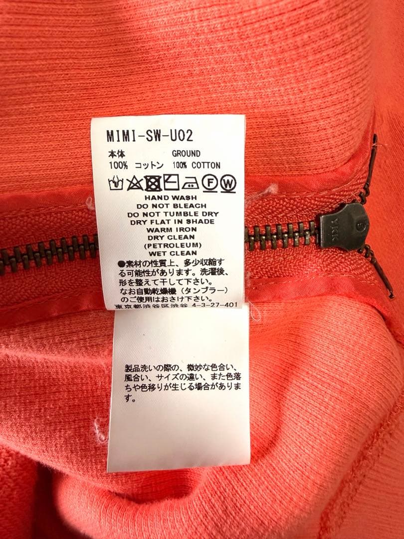 【FACETASM】ZIPPER SWEAT/ORANGE