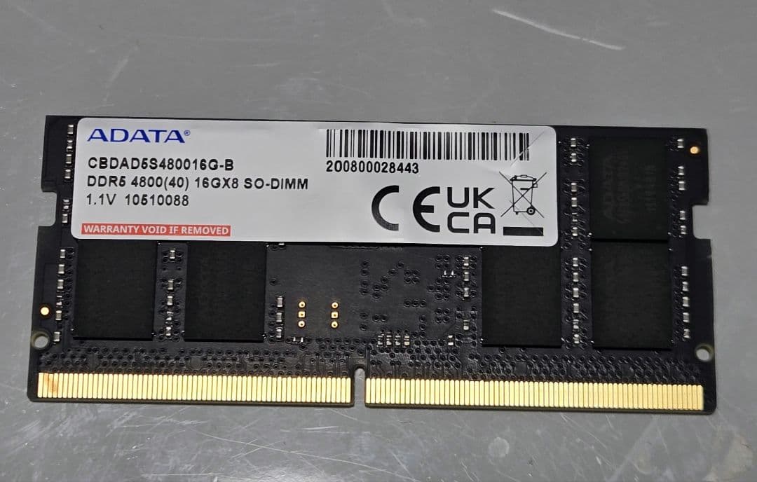 【送料込み】 ADATA ノートPC メモリ DDR5 16GB 1枚