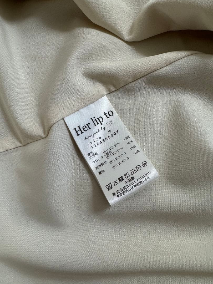 ワンピース herlipto Heart Dot Bow Tie Chiffon Dress