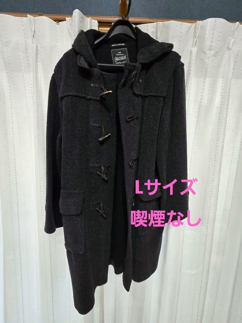 Gloverall ダッフルコート90s ダークグレーヘリンボーンウール