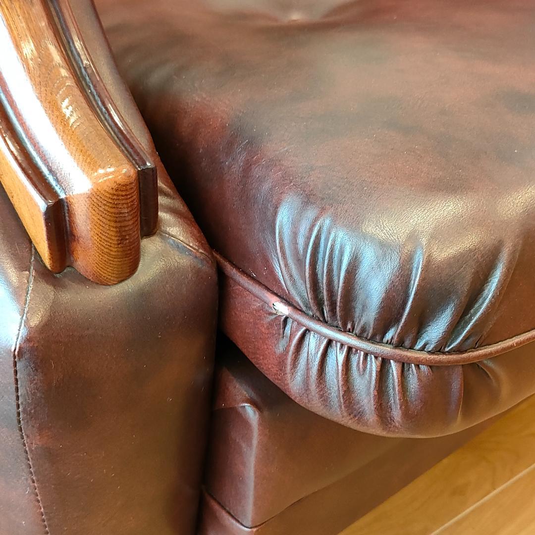 ヴィンテージソファ　1人掛け　ひじ掛け　レザー①