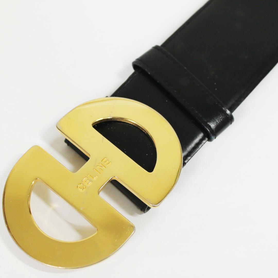 激レア 美品 セリーヌ 太ベルト ホースビット ヴィンテージ ゴールド ブラック