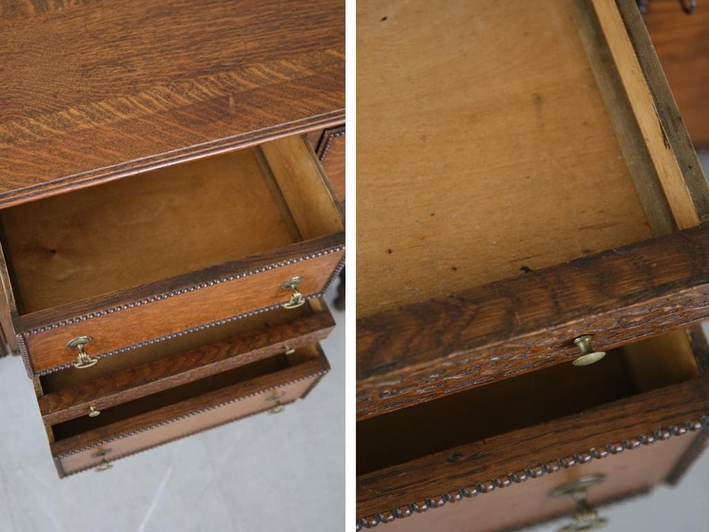 英国アンティーク木製サイドボード/キャビネット机テーブル/チェスト(91-149