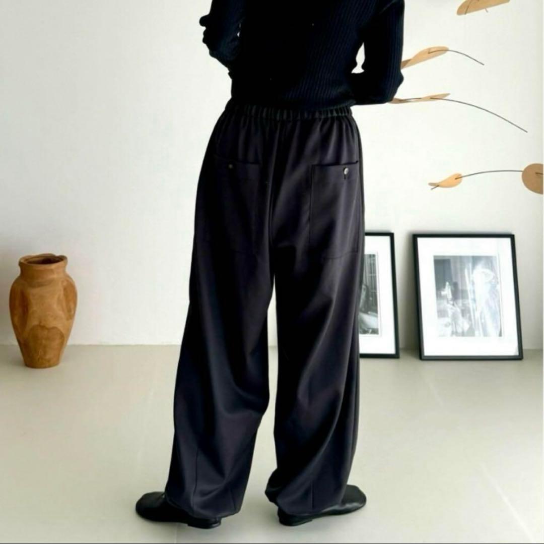 パンツ argue WOOL WIDE TUCK PANTS