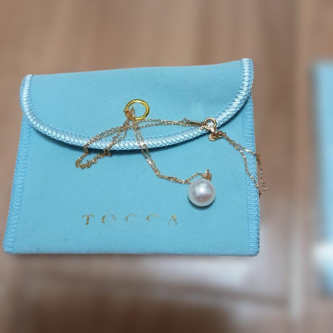 TOCCA パール付きネックレス 水色ポーチ付き
