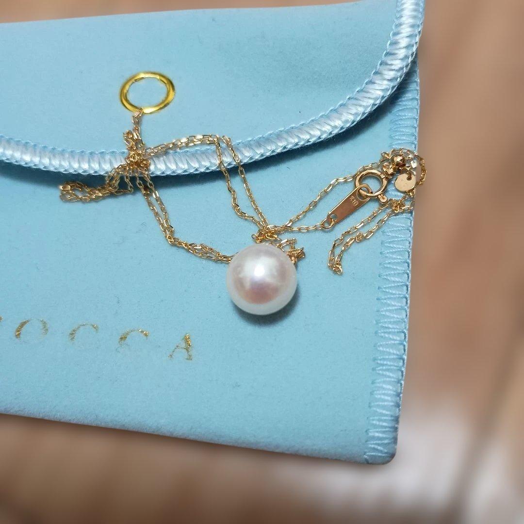 TOCCA パール付きネックレス 水色ポーチ付き