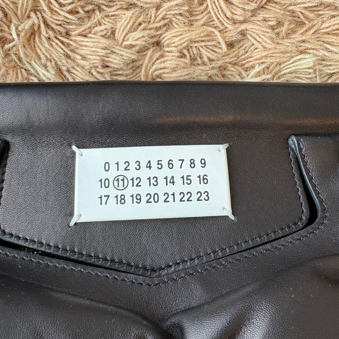 【未使用】メゾンマルジェラ グラムスラム レザー ショルダーバッグ ブラック