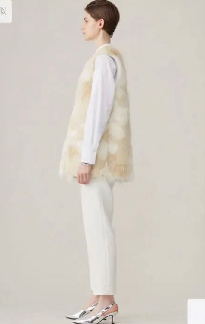 ジレ　ファー　スエード　リバーシブル　エコフォックス　ICB