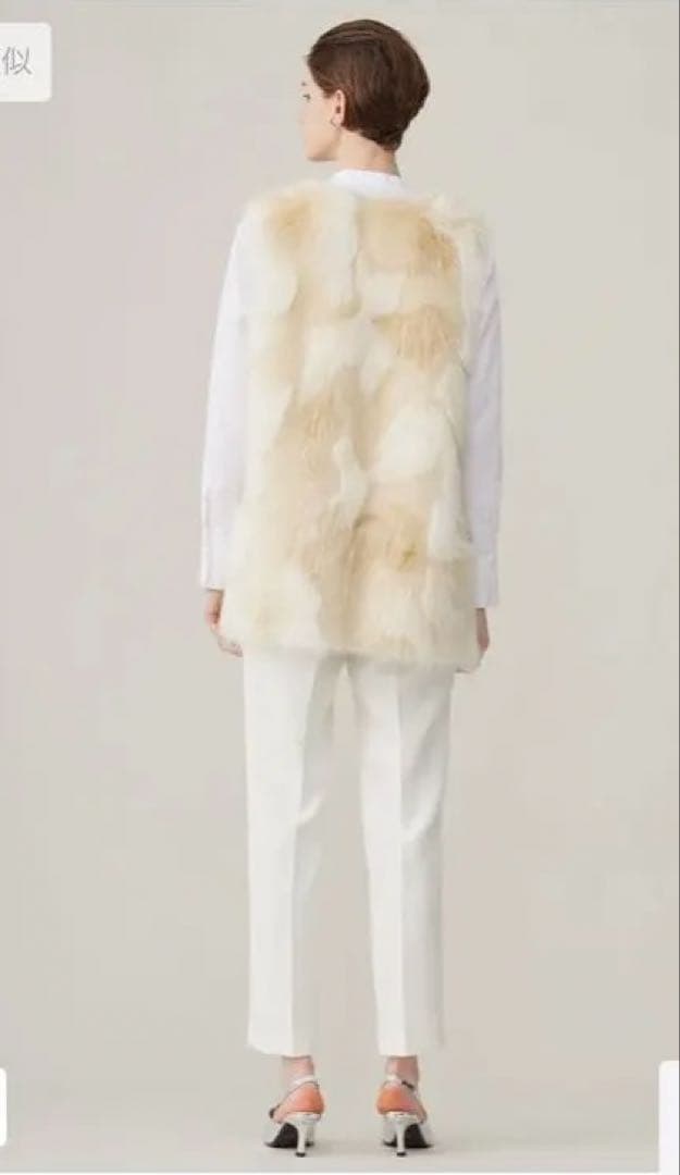 ジレ　ファー　スエード　リバーシブル　エコフォックス　ICB