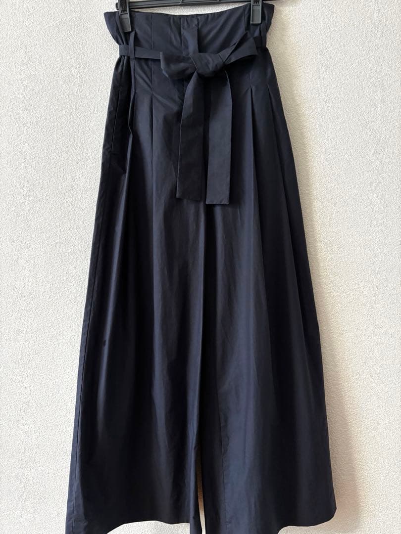 マックスマーラ　ハイウエスト　ワイドパンツ　ネイビー　36