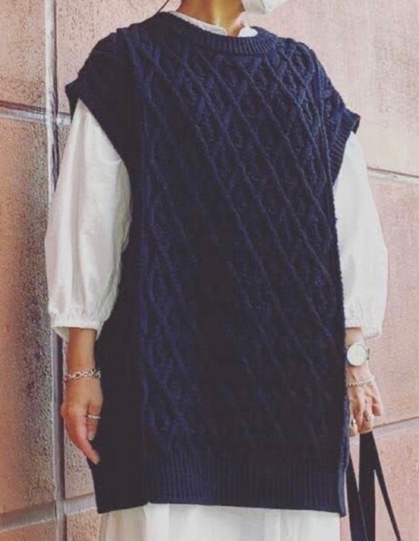 美品　オーラリー　アランニットベスト ブラック