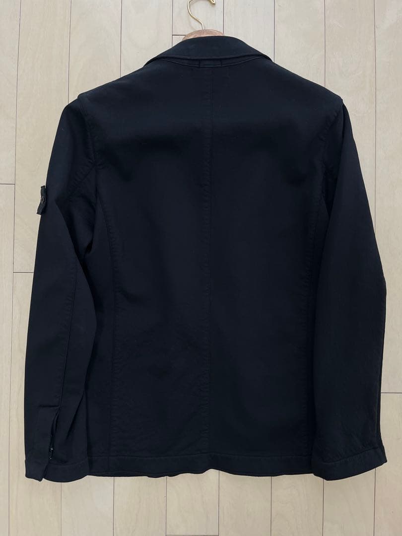 【STONE ISLND】ブラック テーラードジャケット ジッパー付き