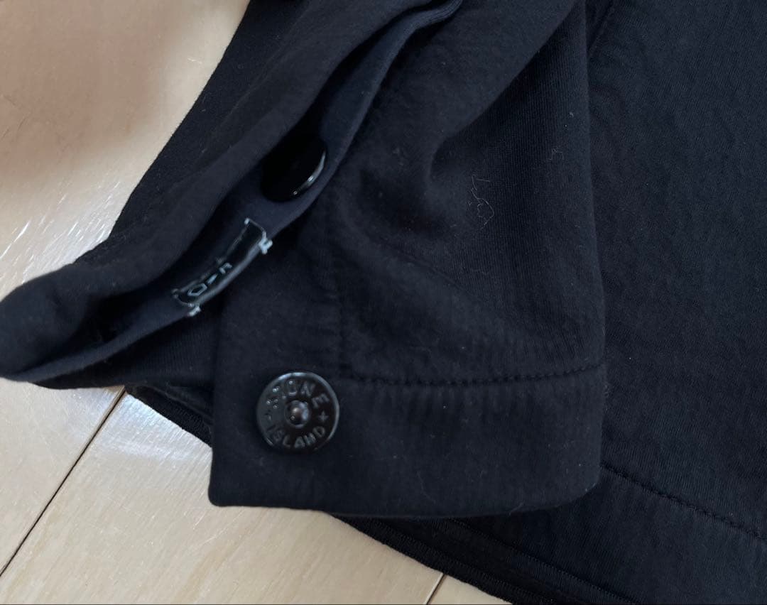 【STONE ISLND】ブラック テーラードジャケット ジッパー付き