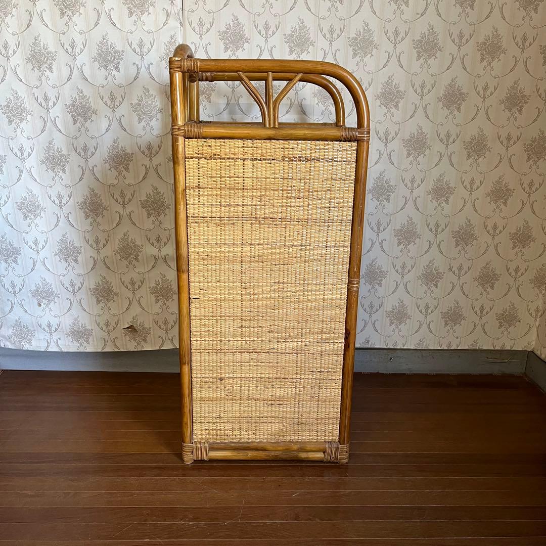 【アンティーク】籐 ラタン 4段 チェスト 収納棚 ランドリーラック 古道具