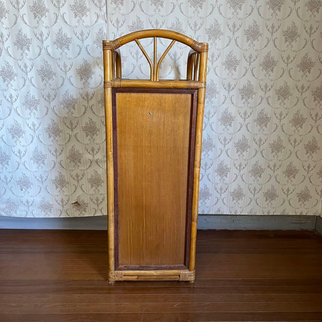 【アンティーク】籐 ラタン 4段 チェスト 収納棚 ランドリーラック 古道具