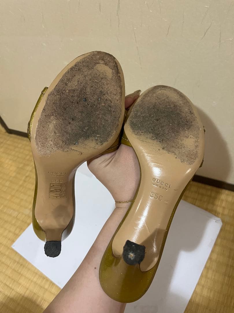 GUCCI ゴールド ミュール 35C