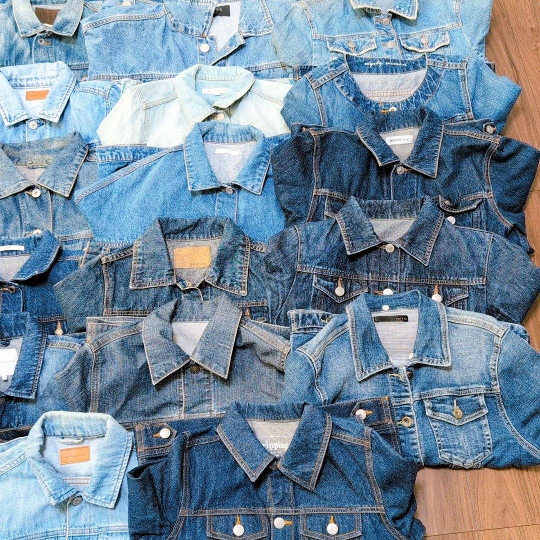 専用Ｇジャン デニムジャケット35着まとめ売り リメイク素材 ハンドメイドリペア