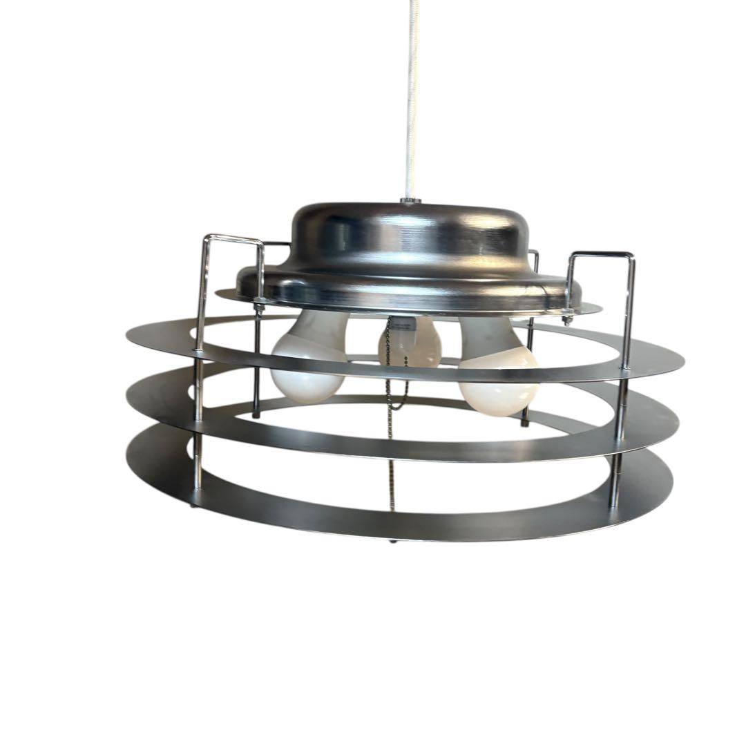 北欧 ミッドセンチュリー ビンテージ ペンダントライト シルバー 3灯