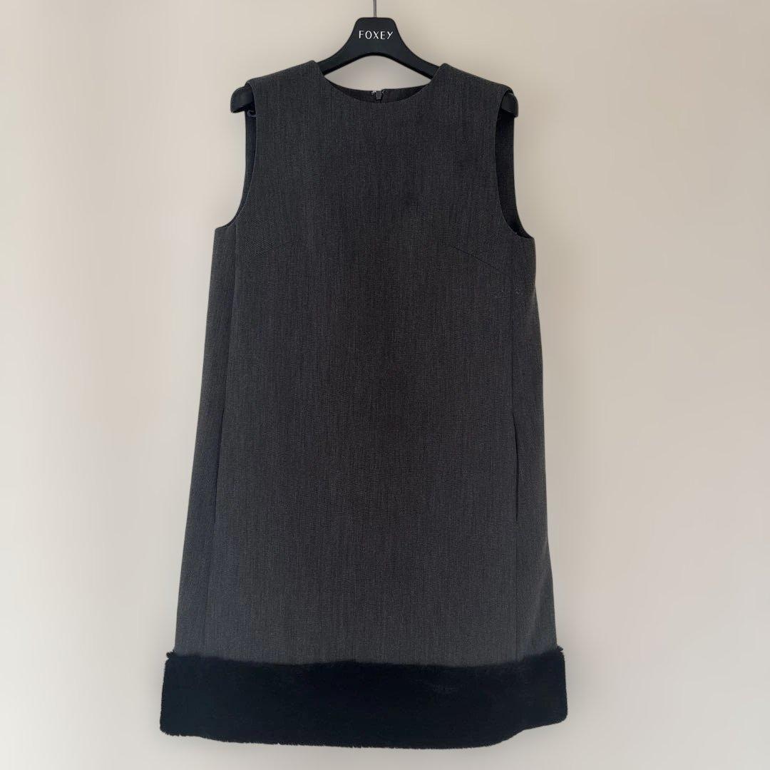 セルフォード♡ノースリーブ 膝丈ワンピース グレー