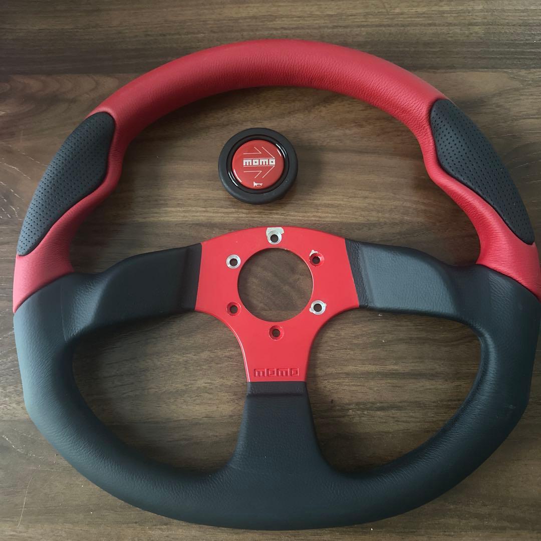 momo ステアリング 赤黒コマンド2 35パイレッドc-64