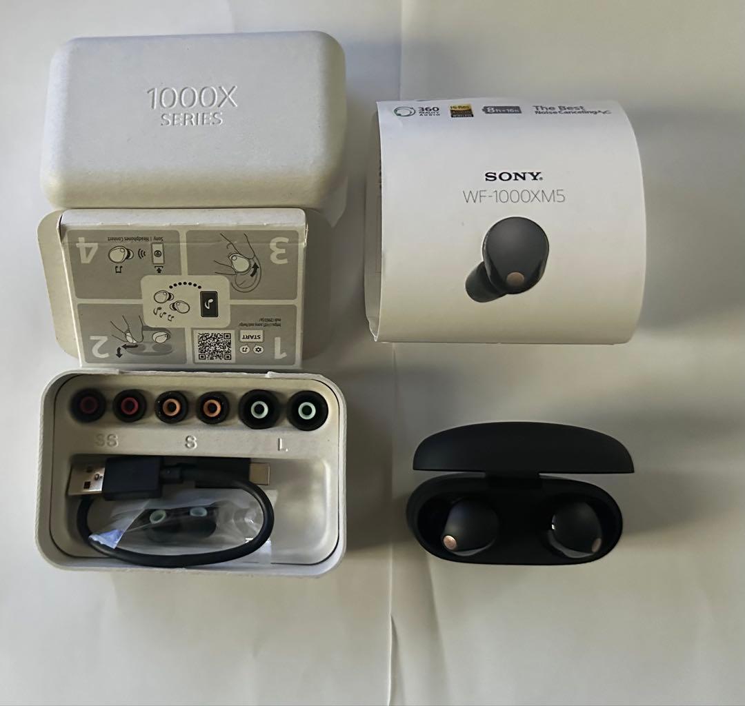 極美品（新品同様）SONY WF-1000XM5 ブラック 充電ケース付き