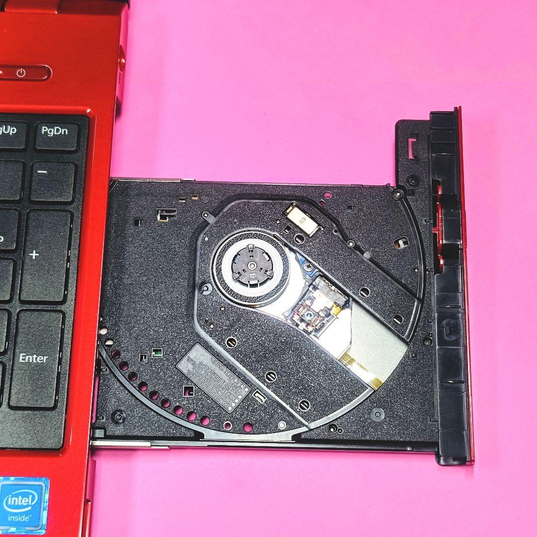 超大容量1TB‼️YouTube✨オフィス✨カメラ付赤ノートパソコン✨設定済