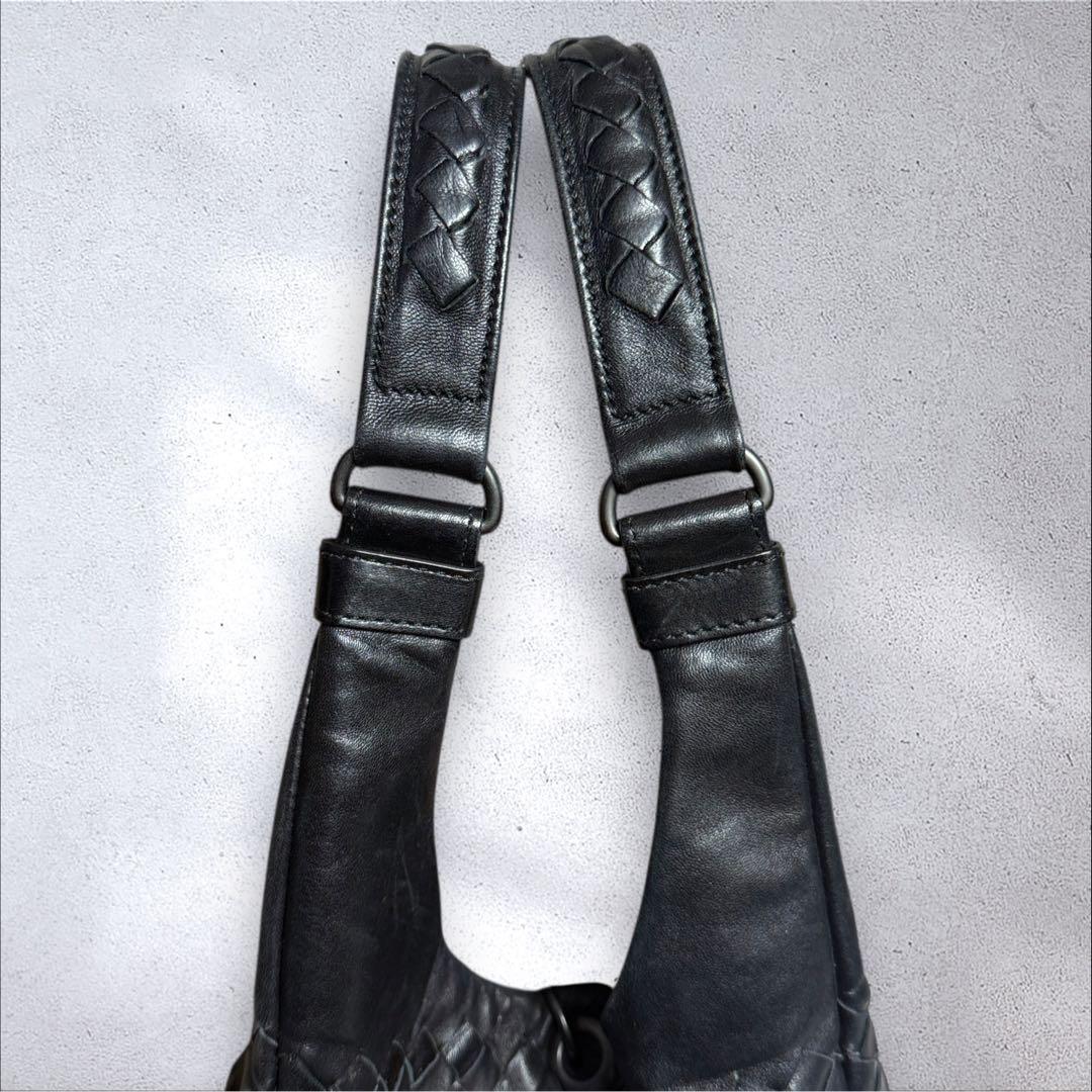 ボッテガヴェネタ カンパーナ ショルダーバッグ イントレチャート ミラー付き 黒