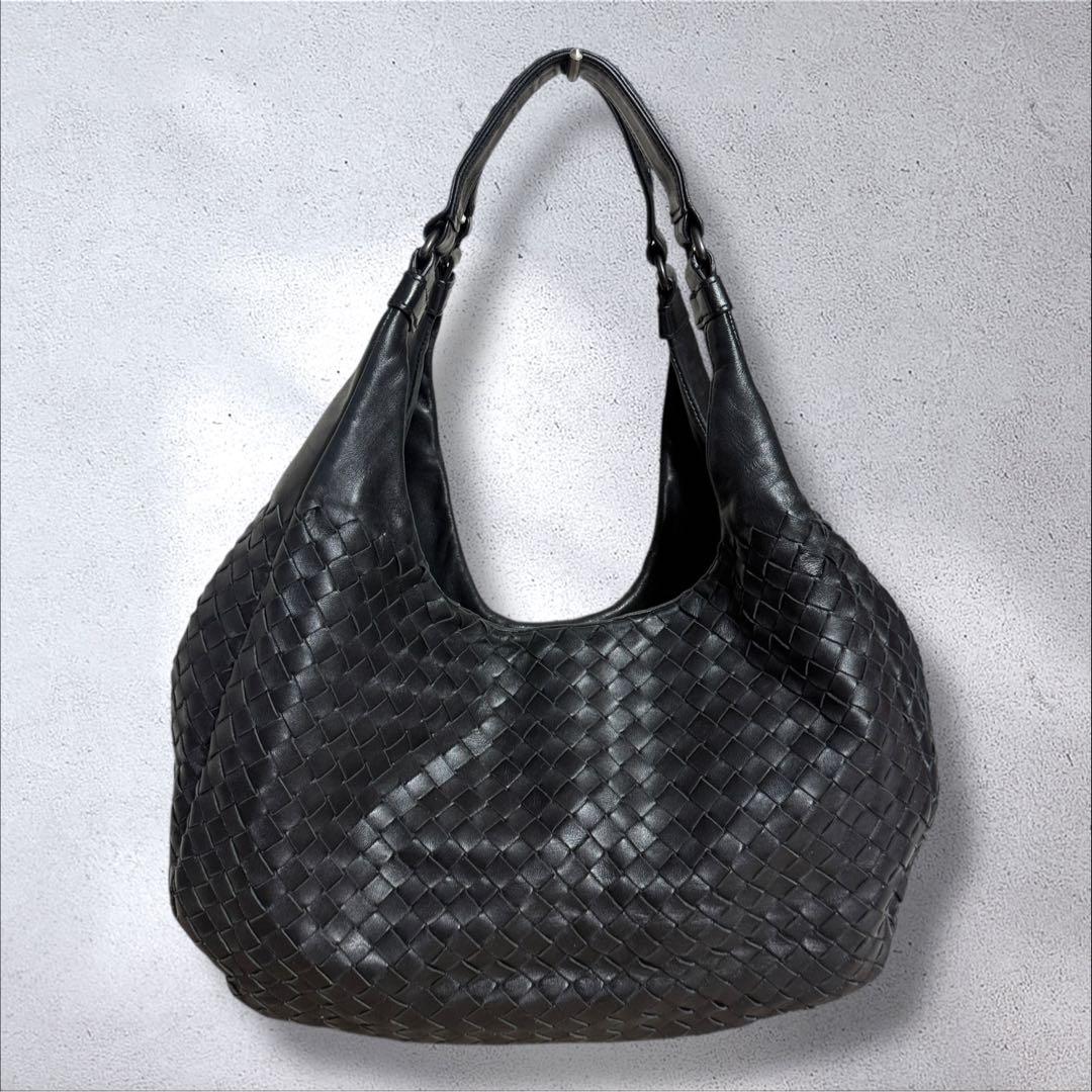 ボッテガヴェネタ カンパーナ ショルダーバッグ イントレチャート ミラー付き 黒