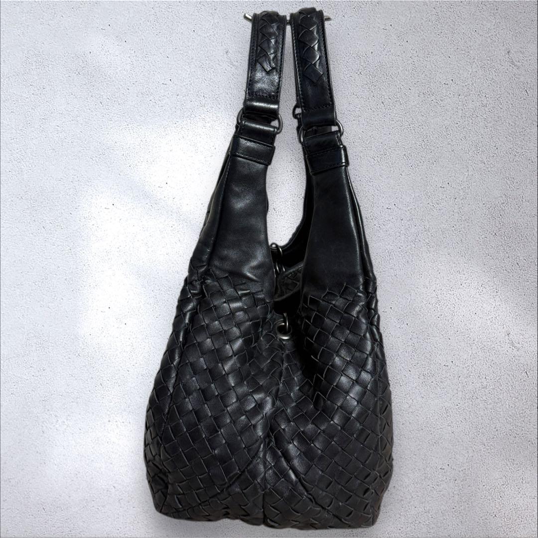 ボッテガヴェネタ カンパーナ ショルダーバッグ イントレチャート ミラー付き 黒