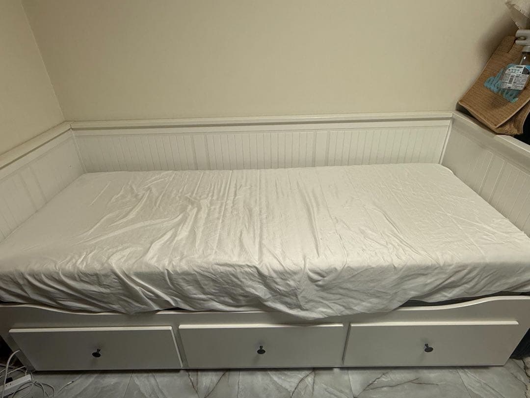 IKEA ベッドフレーム マットレス付きHEMNES(ヘムネス) ホワイト
