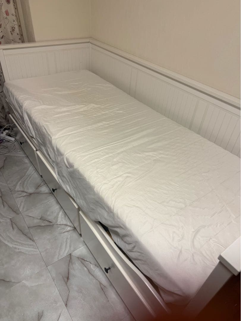 IKEA ベッドフレーム マットレス付きHEMNES(ヘムネス) ホワイト