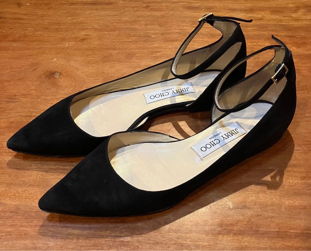 JIMMY CHOO ジミーチュウ　LUCY FLAT 36 1/2 BLACK
