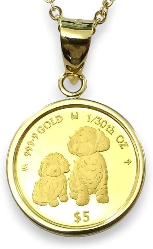 【24金×18金】トイプードル チャーム ネックレス ペンダント K24 K18