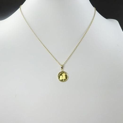 【24金×18金】トイプードル チャーム ネックレス ペンダント K24 K18