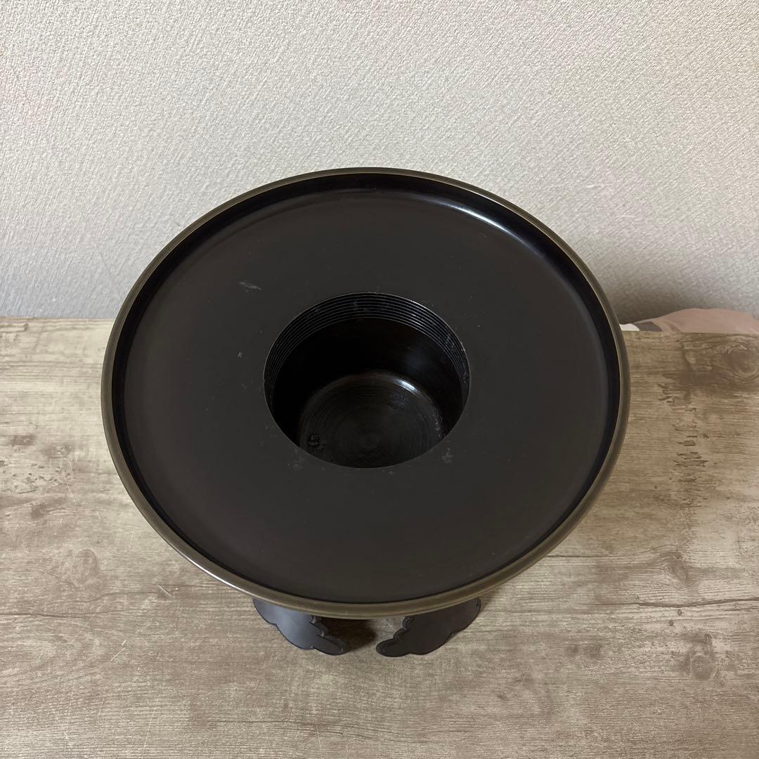 池坊専明好　御玄猪　唐銅製薄端　花器　立花　生花　いけばな　華道　花瓶