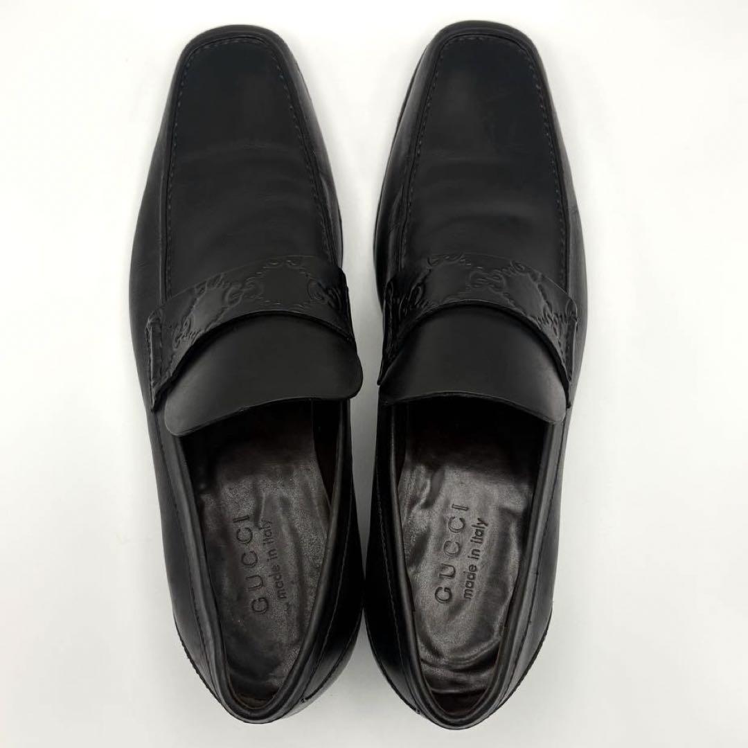 【美品】GUCCI グッチGG シマ　レザー　スリッポン　ビジネスシューズ